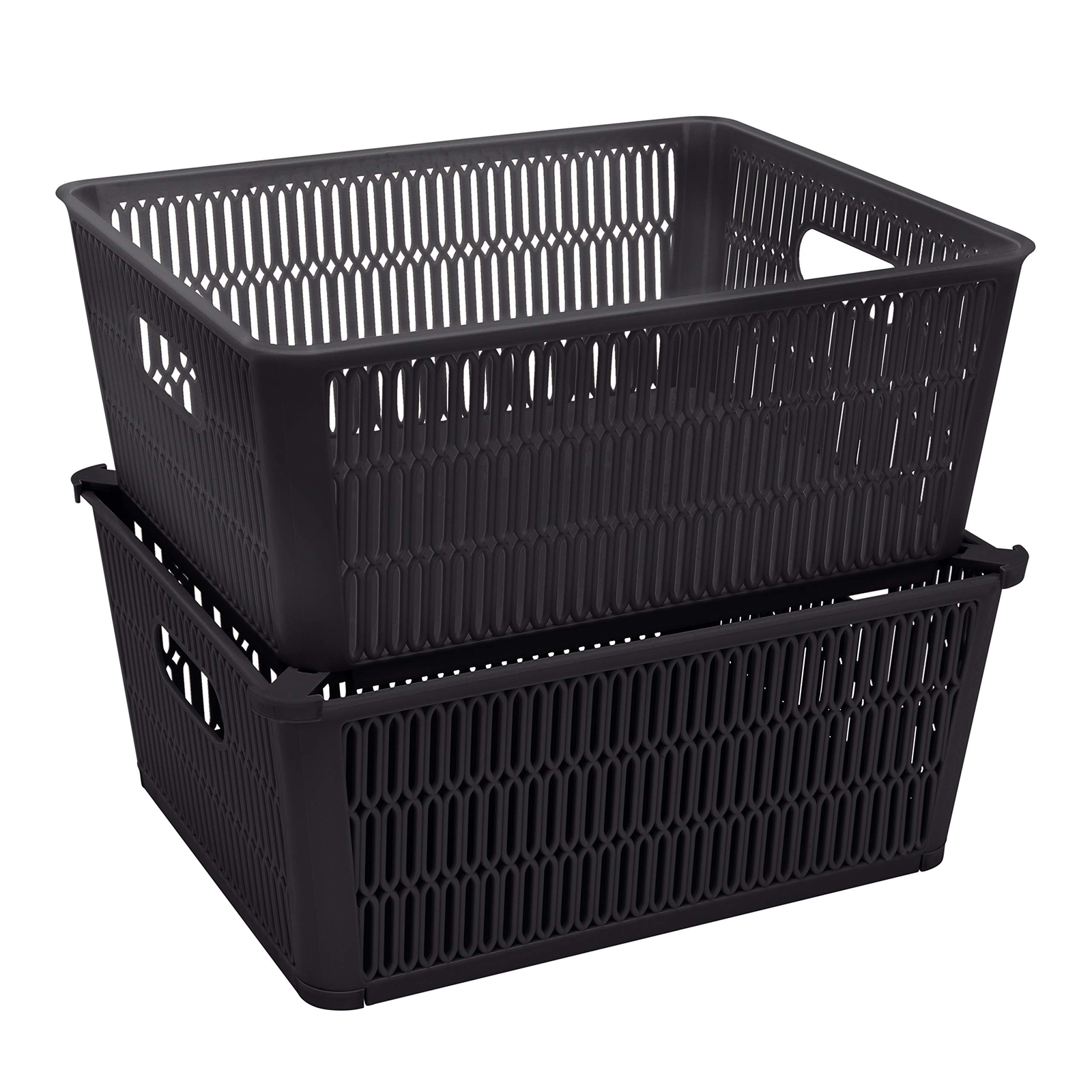 2Pk Large Slide 2 Stack It Tote Basket | Storage & Organization | Open Bins w...