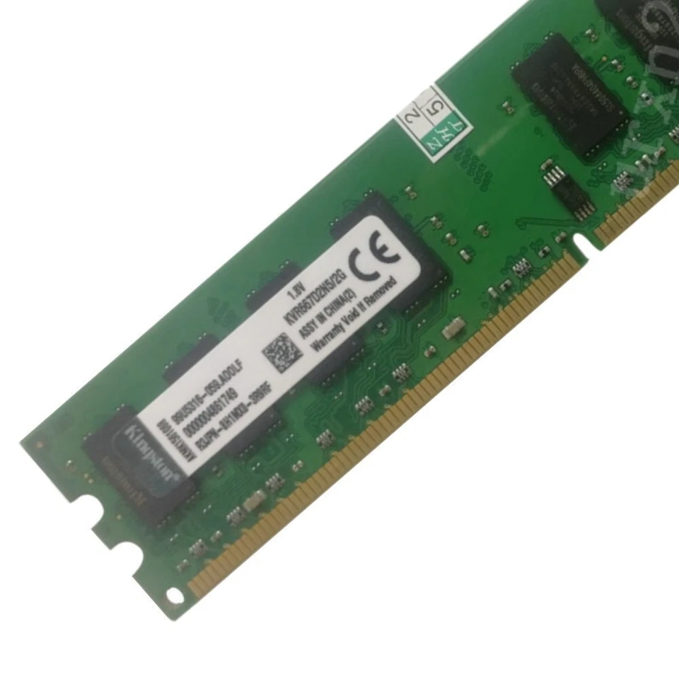 Kingston 4GB 2x 2GB 1G PC2-5300U DDR2 667MHz KVR667D2N5/2G Desktop Memory LOT AB - Image 3 of 4