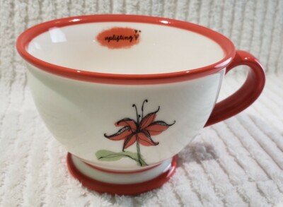 Starbucks 2006 Coffee Mug Orange Tiger Lily Uplifting Tea Cup 10oz Glass