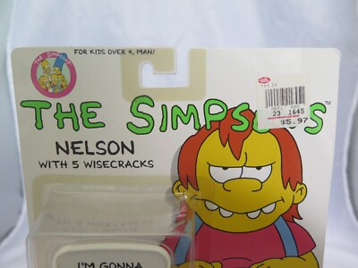 Mattel 1990 The Simpsons Nelson w/5 Wisecracks Figurine