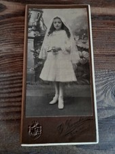  FOTO photo CABINET CARD FOTOGRAFIA B/N VINTAGE prima comunione