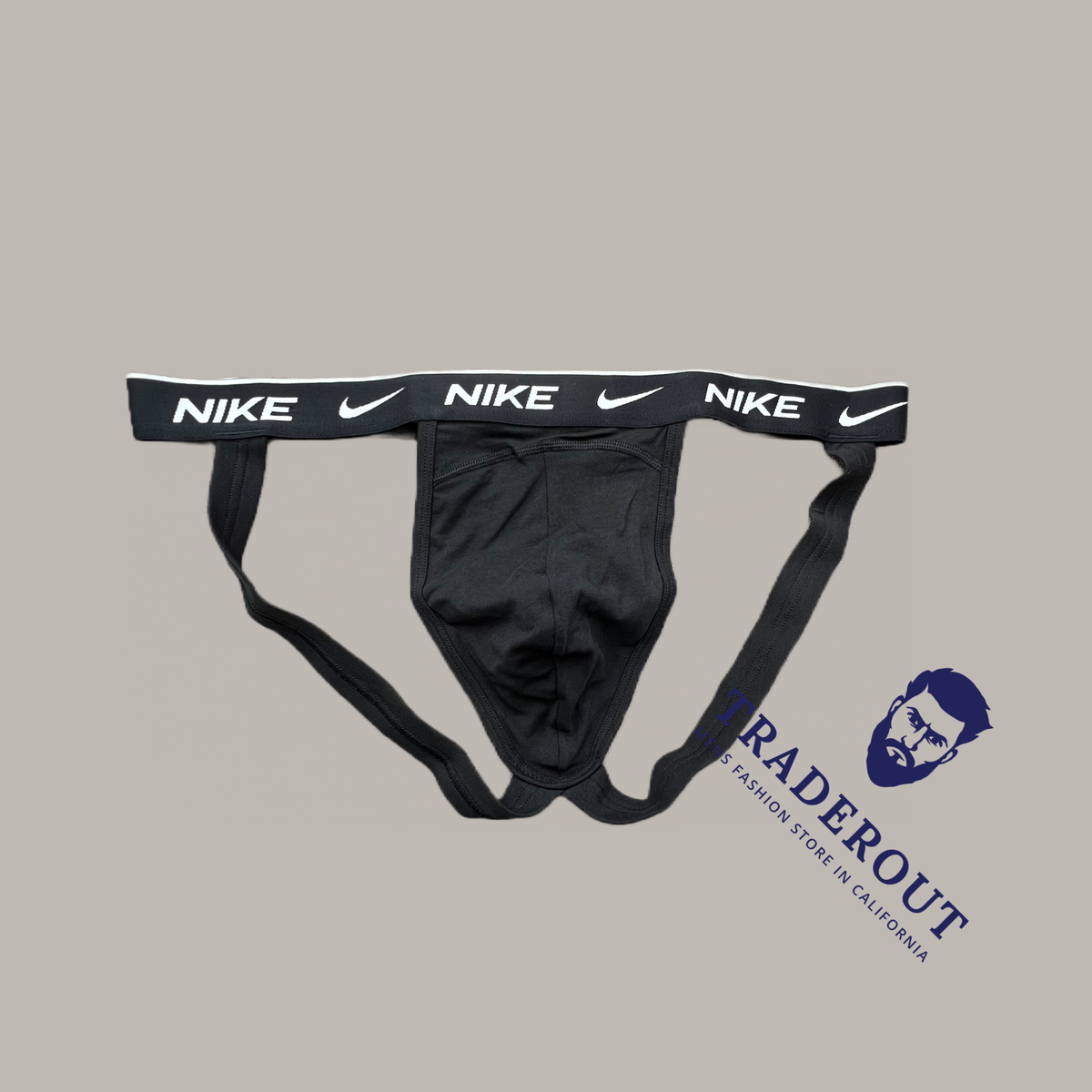 Brand New Nike mens black cotton stretch jock strap jockstraps