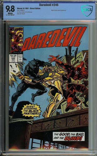 DAREDEVIL #245 CBCS 9.8 WHITE PAGES // BLACK PANTHER COVER MARVEL 1987