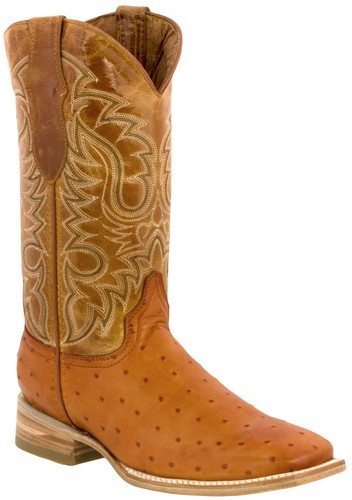 Botas de Vaquero Mango Hombre de Cuero Real de Avestruz Punta Cuadrada Occidental | eBay