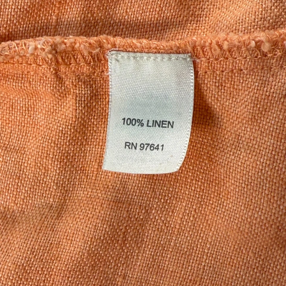 J. Jill Linen Jacket Button Front Utility Pockets Lightweight Peach Size L - Image 4 of 4