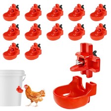 12x Horizontal Poultry Auto Watering Nipples Drinker Cup Chicken Turkeys Peafowl