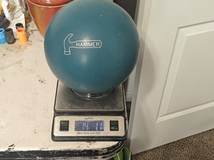 14lb Faball Blue Hammer Bowling Ball 1993 Pouring Single Drill