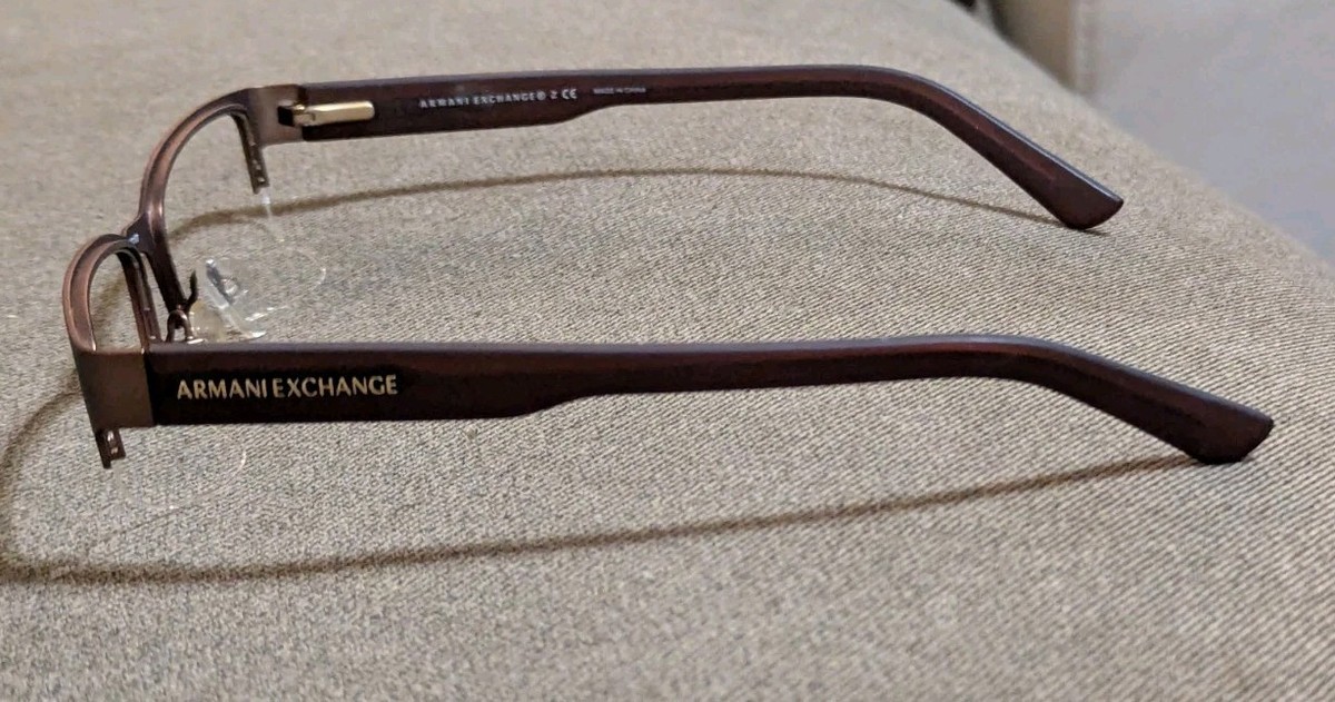 Armani Exchange AX1014 Eyeglasses 6058 Brown Frames Half Rim  display picture 2