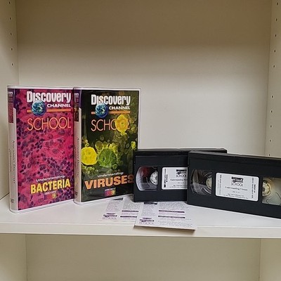 Lot of 2 Discovery Channel School/Video VHS Tapes- Bacteria / Viruses