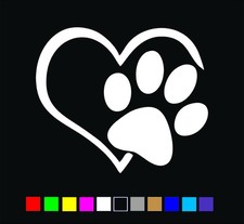 Heart Paw Vinyl Decal Die Cut Sticker Free Shipping