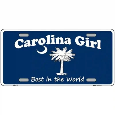 Carolina Girl Novelty Metal License Plate Blue Burgundy NC Multiple Sizes USA - Image 1 of 4