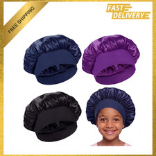 Kids Satin Bonnet Set 3 Pack Sleep Caps for Girls Boys Toddler Teens Elastic