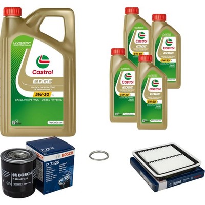 BOSCH Inspektionspaket 9 L Castrol EDGE 5W-30 LL für Subaru Forester 2.0 D AWD