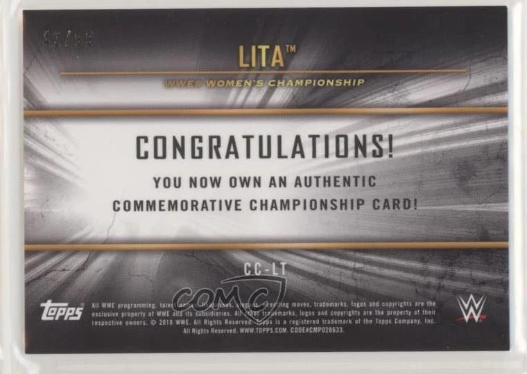 2018 WWE Women's Division Commemorative Championship Medallions Purple /99 Lita - Image 2 of 2