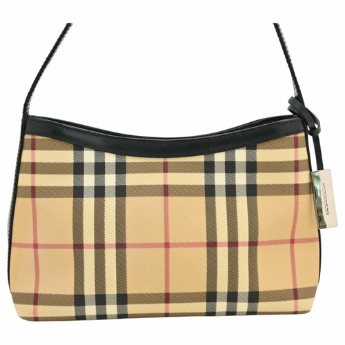 Burberry Nova Check Mini Handbag, One-Shoulder, Black, with Logo Charm,