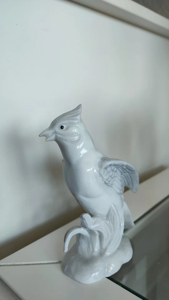 Porzellanvogel weiß Gilde Handarbeit - Bild 4 von 4