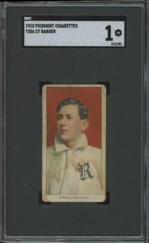 1909 T206 CY BARGER NNO POOR PIEDMONT 350 SGC 1 BASEBALL ROCHESTER BRONCOS
