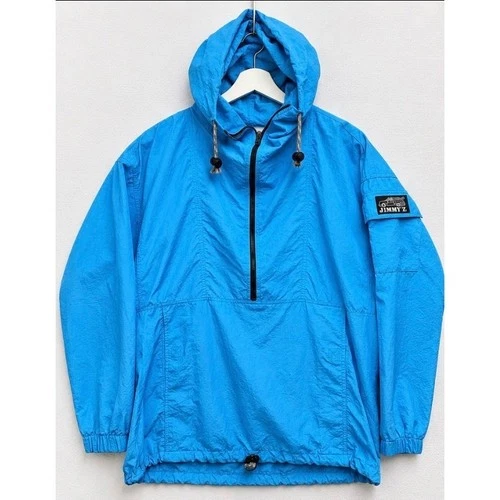 VTG 80s Jimmy'Z Anorak Jacket Made USA Woody Surf Skate Windbreaker Blue L 25x30 - product listing photo