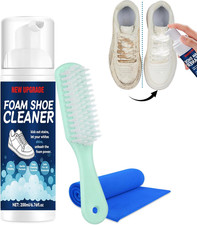 Foam Shoe Cleaner Kit 200Ml, White Sneaker Cleaner with Brush  Sponge, Removes