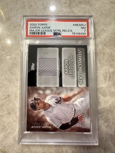 2020 Topps Series 1 Major League Materials Jersey Aaron Judge Yankees /199 PSA 7
