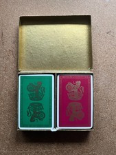 THOMAS DE LA RUE RED/GREEN PLAYING CARDS - 2 x 52 CARDS - FREE UK POSTAGE!!