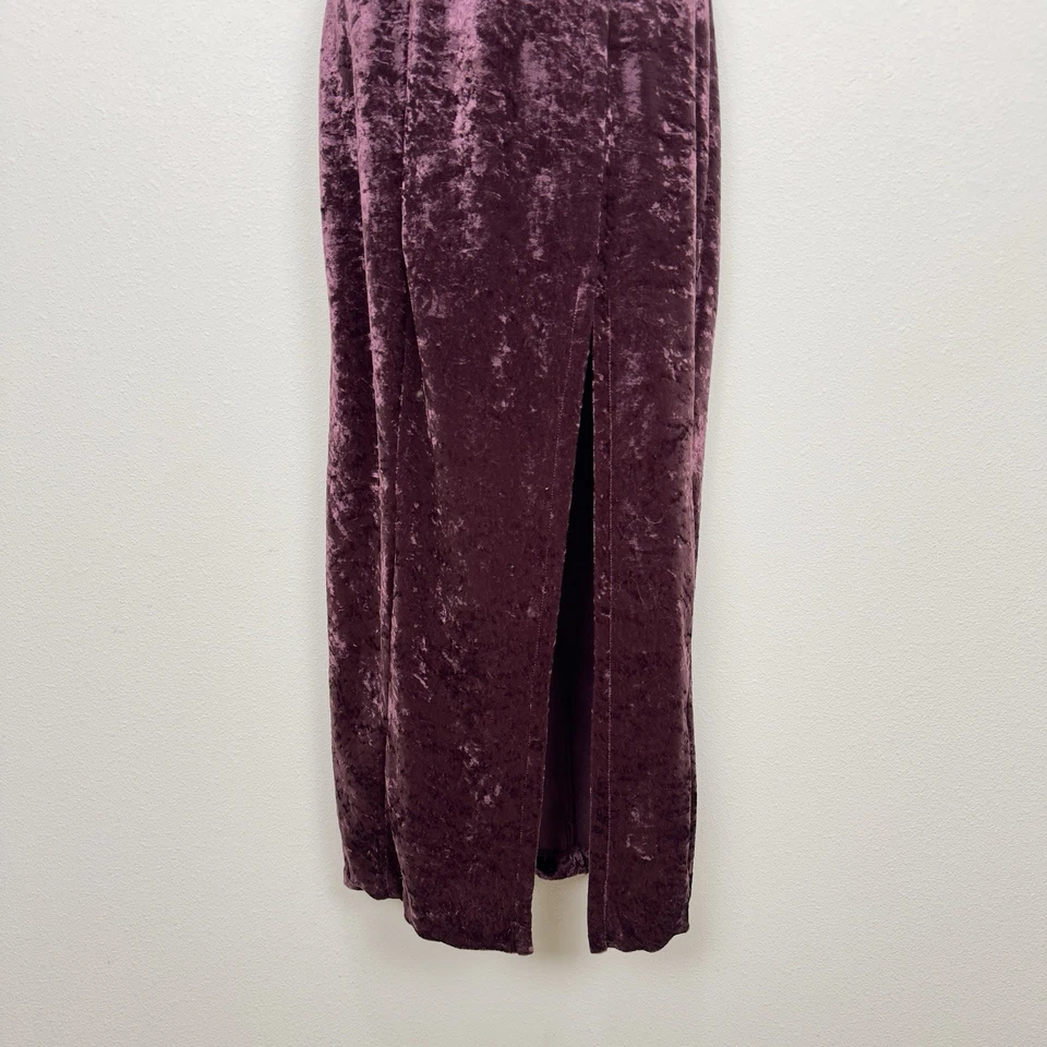 Vestido De Colección Y2K Terciopelo Aplastado Para Mujer Mediano Púrpura Halter Capricho Retro Sirena Foto 3 de 4