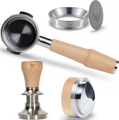 Gaggia Classic Espresso Tool Kit: Maple Portafilter, Tamper, Funnel & Distributo