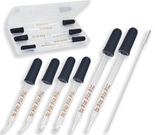 6 Pack Glass Pipette Dropper with Brush - Bent  Straight Tips, 1 ml Eye Drop...