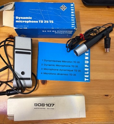 Telefunken Dynamic Directional Microphone TD 25 TS & Microphone 908107 1940 Z 0005