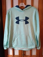 Under Armor Storm pullover Heathered Teal And Blue Hoodie Size M Womens
