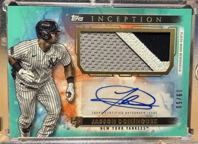 Topps 2024 Inception Jasson Dominguez Yankees 3 Color RPA APC-JDO 09/50