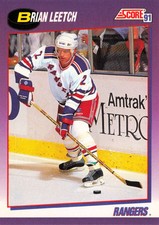 Brian Leetch #5 1991-92 Score American New York Rangers Hockey