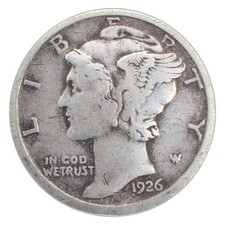 1926-P Mercury Dime VG Very Good 90% Silver