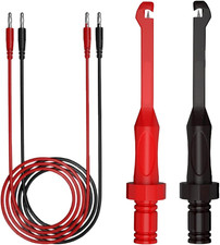 2pcs Multimeter Automotive Test Leads Kit With Wire Piercing Probe Clip 4mm