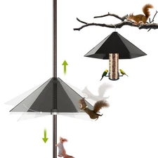 Widened 19" Metal Squirrel Baffle for Bird Feeder Poles - Outside Baffle Guar...