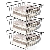 Unterregal Aufbewahrungskorb Metall Schwarz 27,5X25X14Cm 3Er Set HäNgekorb KüChe