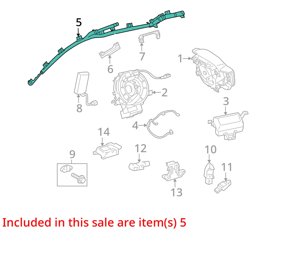 Airbag cortina techo conductor Toyota Matrix LH 2009-2014 FABRICANTE DE EQUIPOS ORIGINALES Foto 3 de 4