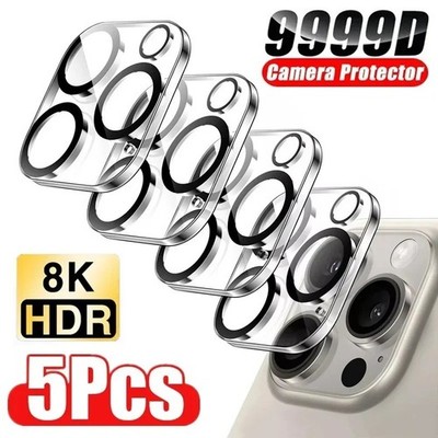 5 Pcs Camera Lens Protector Glass Film For iPhone 16 15 14 13 12 11 Pro Max