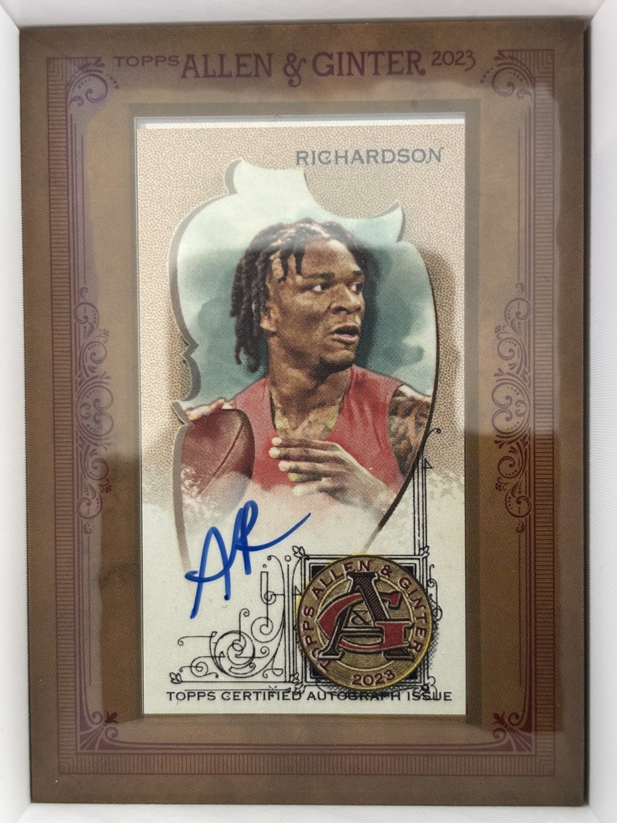 2023 allen and ginter Anthony Richardson framed mini auto