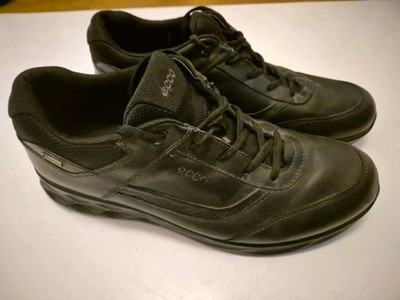 Ecco Herren schwarz Leder Gore-Tex GTX Turnschuhe Exostride niedrig neu im Karton UK 10
