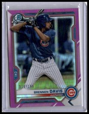 2021 Bowman #BCP-65 Brennen Davis Chrome Prospects Fuchsia Refractor #/199
