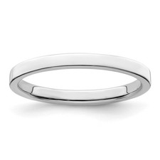 Sterling Silver Flat Wedding Band, 2mm Wide, Classic No Stone Ring for Everyd...
