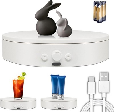 USB & Battery Powered Rotating Display Stand - 4.53'' Adjustable Speed Turntable