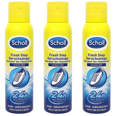 3x 150ml Scholl Fresh Step Geruchsstopp Schuh Deo 24h Deo Schutz Geruchsstopp