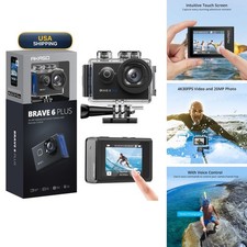 AKASO Brave 6 Plus 4K30FPS 20MP Action Camera 131ft Underwater 2x1350mAh