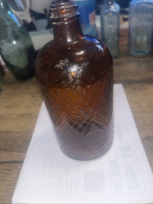 Schöne große goldene Bernstein Marshall's Lysol NTBT London Giftflasche um 1918