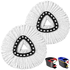 Washable Microfiber Spin Mop Replacement Heads 2 Pack Refill for Easy Cleaning