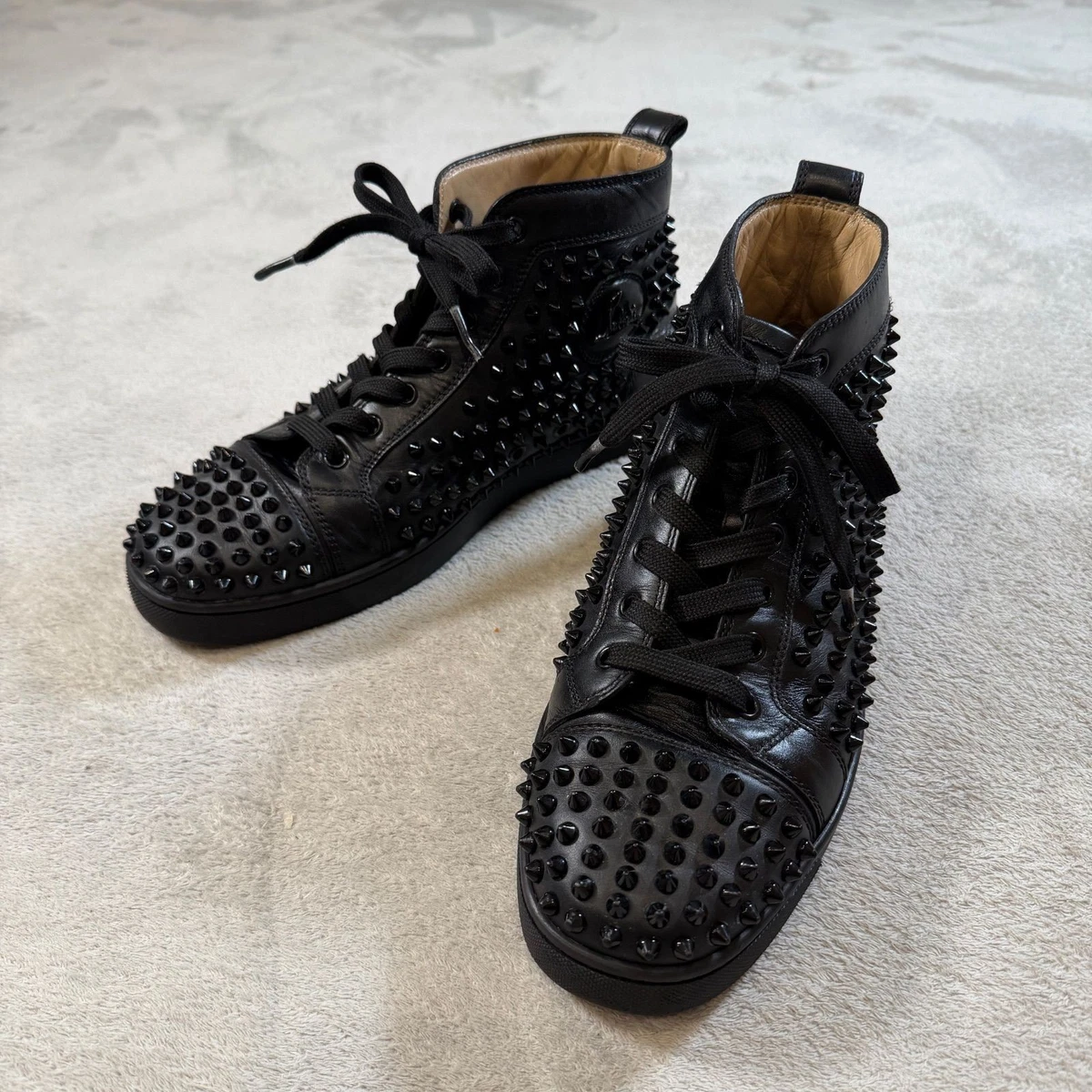 Sneakers Louboutin Nere Uomo Sneakers Louis Spikes Junior In Pelle 