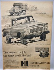 1960 Ih International Trucks Pickup Farm Mcm Original Print Ad Life Magazine 60s