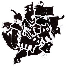 Cat Sticker Set IV Silhouette Series Black 20 pcs